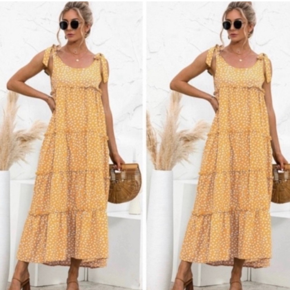 Yellow Floral Maxi Dress